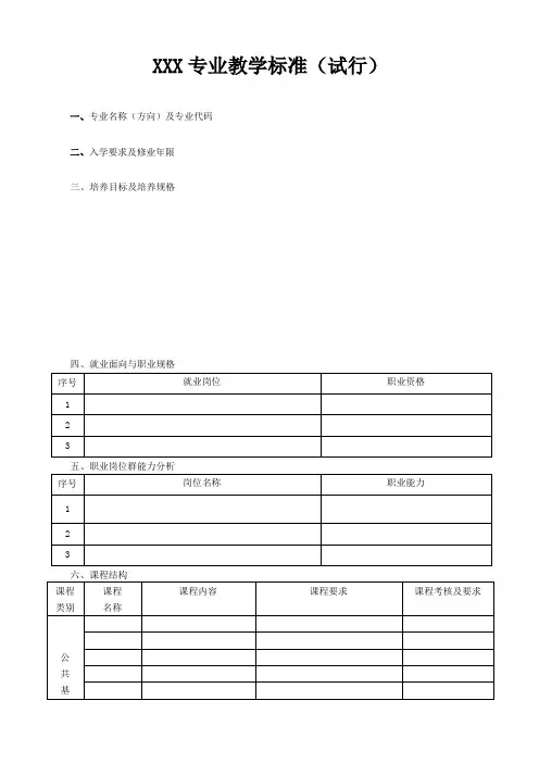 专业教学标准