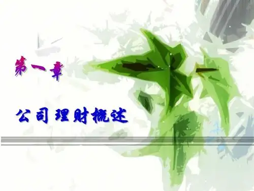 1-公司理财概述