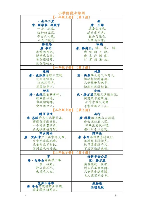 人教版小学语文古诗词全集