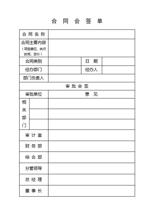 合同会签单
