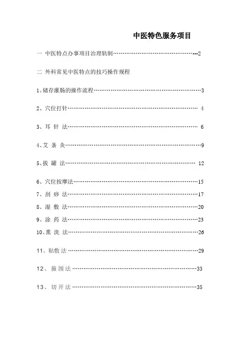 中医特色服务项目