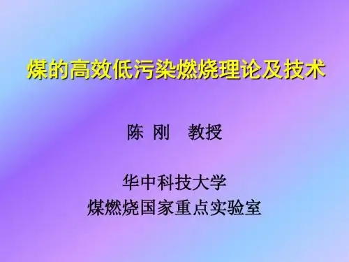 煤的高效低污染燃烧理论及技术分析解析