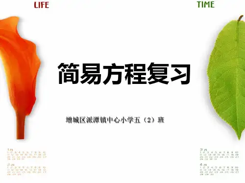 五年级数学上册简易方程复习ppt课件-