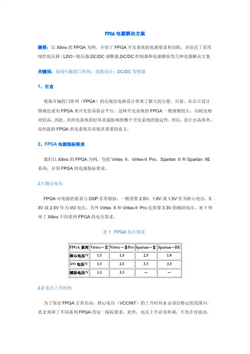 FPGA电源解决方案