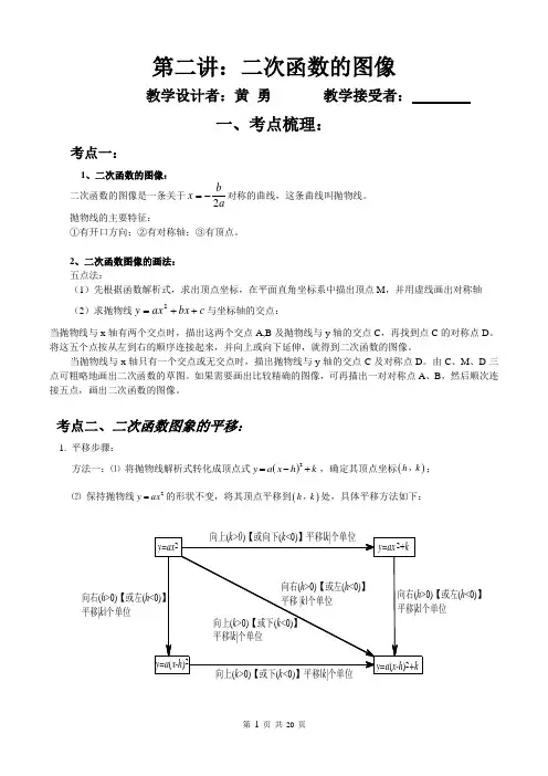第二讲 二次函数的图象