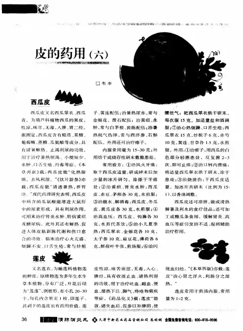 皮的药用(六)