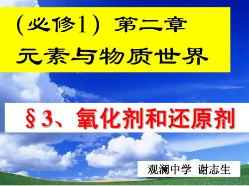 2(3)氧化剂和还原剂