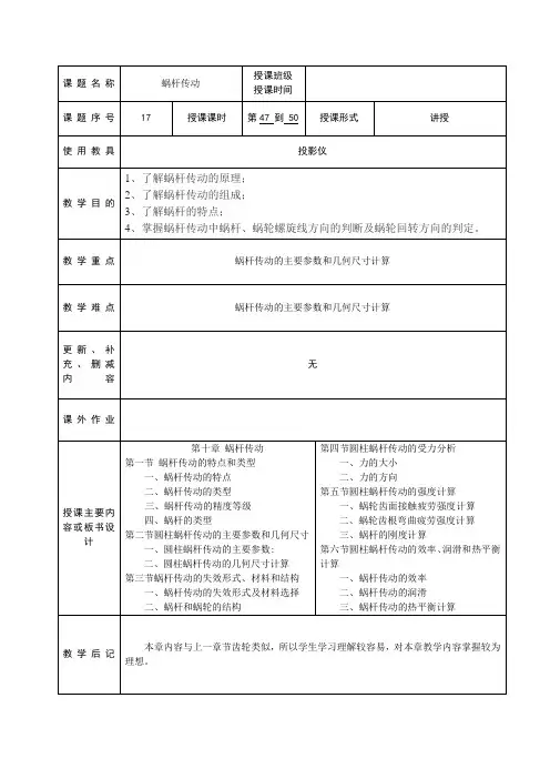 蜗杆传动教案 2