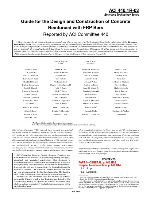 ACI_440.1R-03_Guide for the Design and Construction of Concrete Reinforced with FRP bars