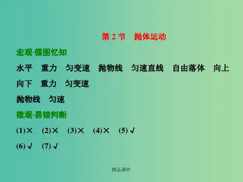 高考物理一轮复习 第四章 曲线运动 第2节 抛体运动习题详解 新人教版