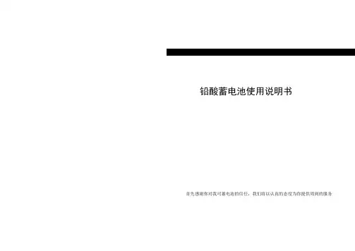 蓄电池使用说明书