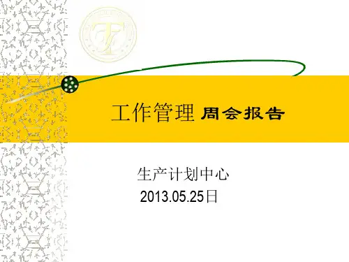 生产计划周会报告