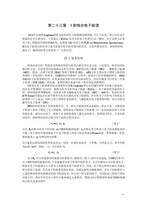 X射线光电子能谱模板