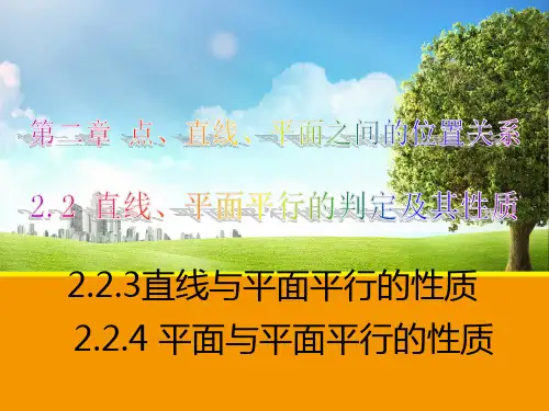 线面平行和面面平行的性质定理