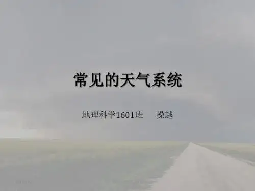 常见的天气系统 (第一节：锋与天气)