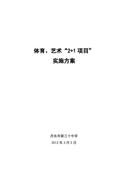 体育、艺术“2+1项目”实施方案2012
