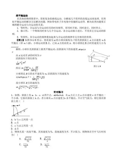 类平抛运动 2
