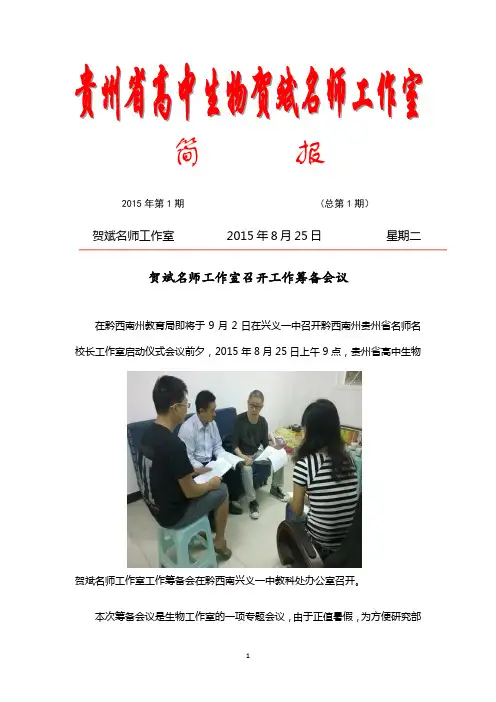 贺斌工作室第一期简报