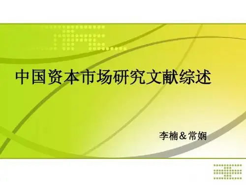 中国资本市场研究综述