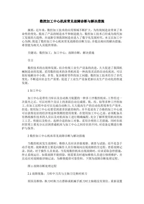 数控加工中心机床常见故障诊断与解决措施