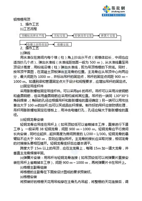 铝格栅吊顶工程施工工艺