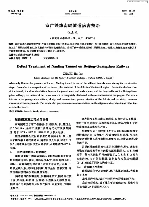 京广铁路南岭隧道病害整治