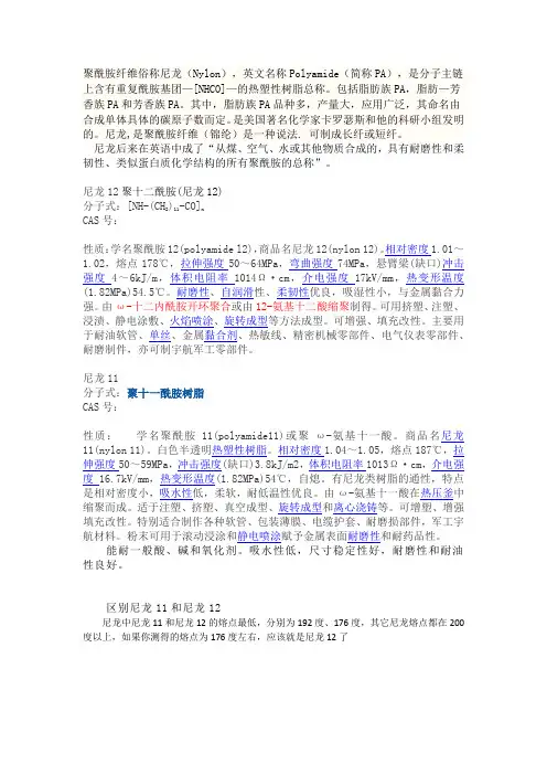 尼龙11,12科普知识