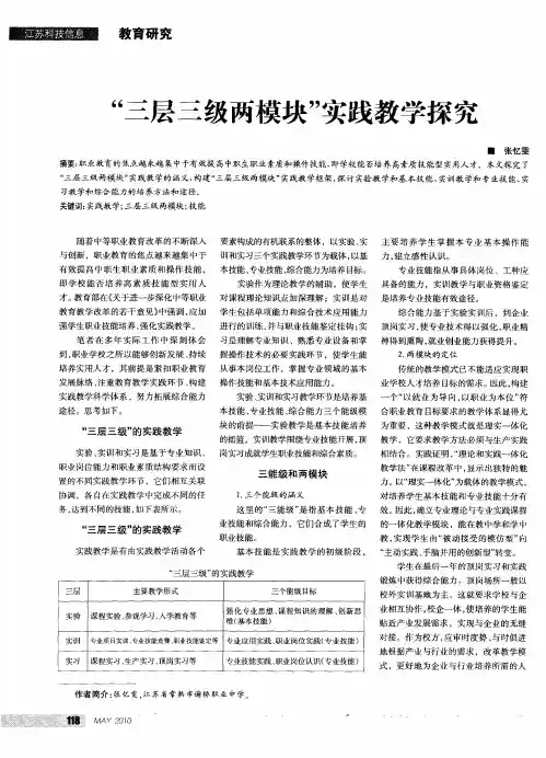 “三层三级两模块”实践教学探究