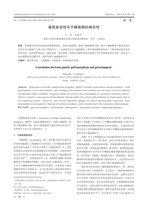 基因多态性与子痫前期的相关性