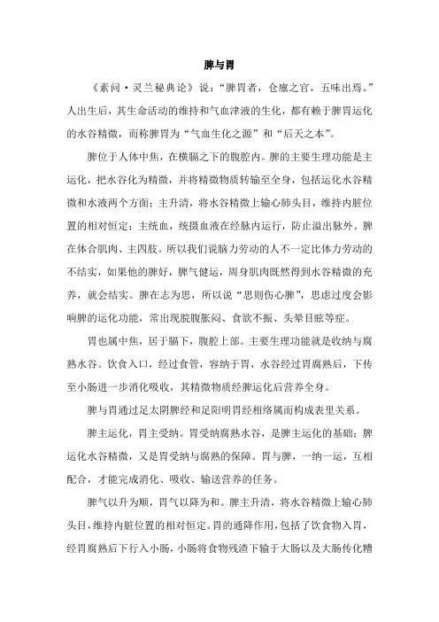 脾与胃