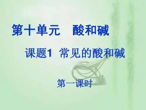 常见的酸和碱(第一课时)课件