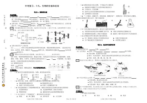 生物中考专题复习- 生物的生殖和发育