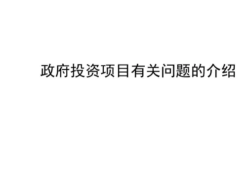 政府投资项目有关问题的介绍