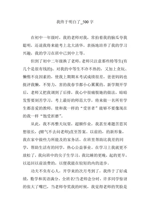 我终于明白了_500字