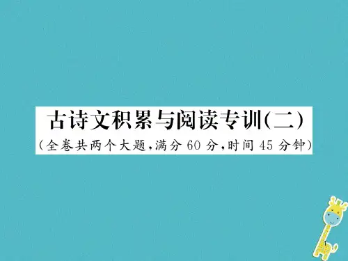 2020年秋部编版八年级语文上册古诗文积累与阅读专训二讲义课件PPT