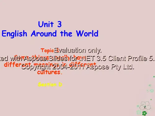 九年级英语上册 Unit 3 English around the World Topic 2 Some things usually have different meanings i