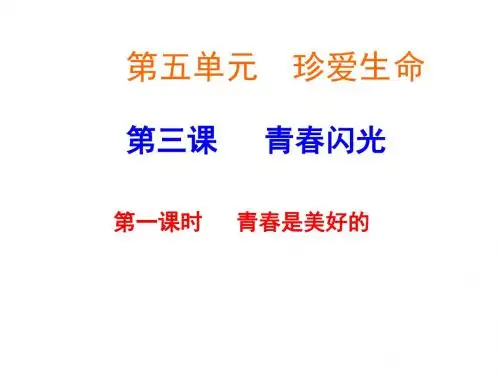 初一政治下学期青春闪光-第一课时-粤教沪科版(教学课件2019)
