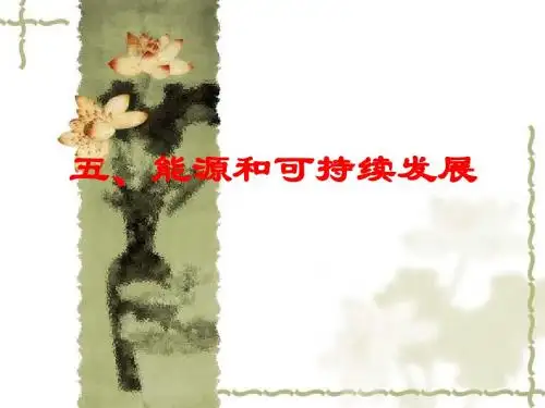 (2019版)物理:17.5《能源与可持续发展》课件(人教版九年级)