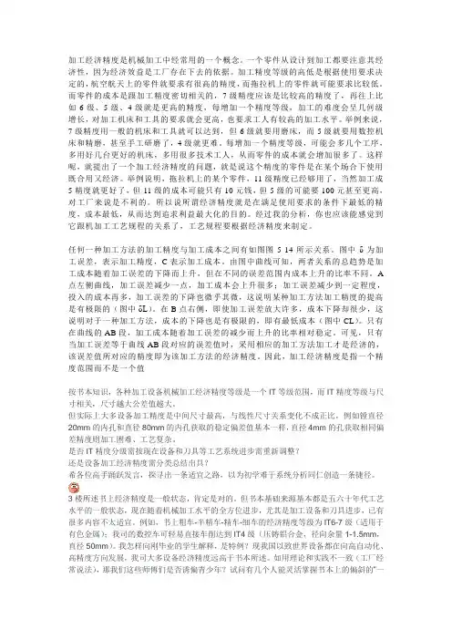 加工经济精度