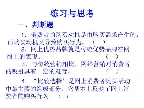 电子商务网络营销练习与思考PPT课件( 23页)