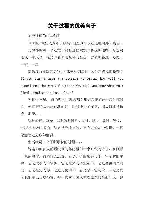 关于过程的优美句子