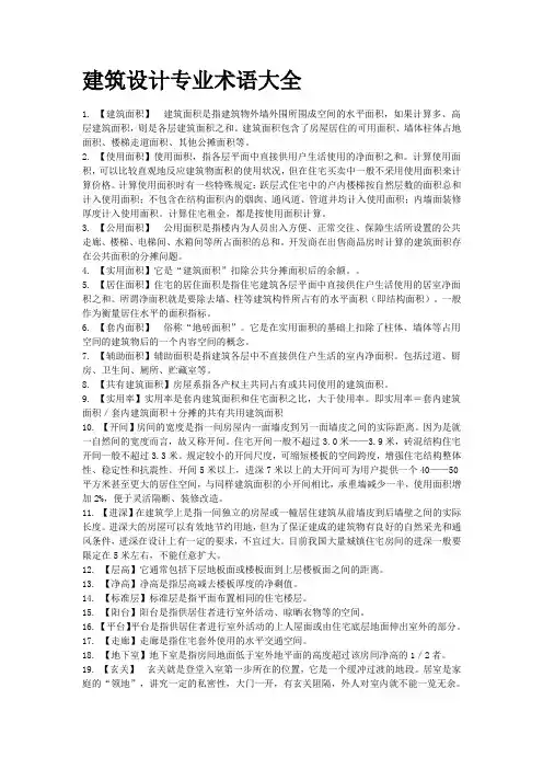 建筑设计专业术语大全