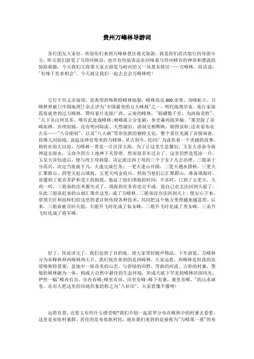 贵州万峰林导游词