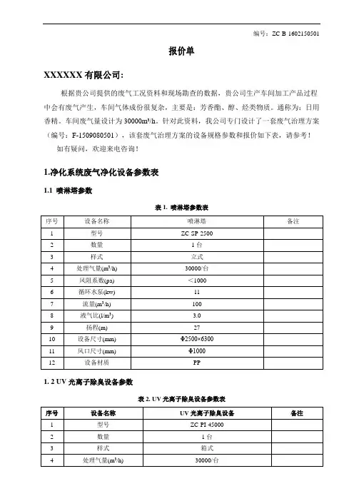 报价单范本