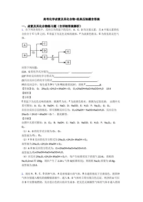 高考化学卤素及其化合物-经典压轴题含答案