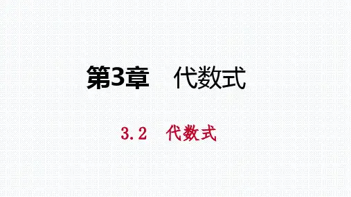 人教版初中数学3.2.1 代数式及列代数式