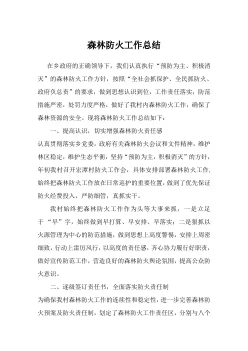 森林防火工作总结 2