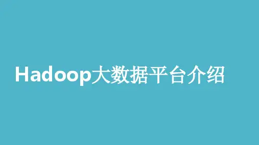 Hadoop大数据平台介绍