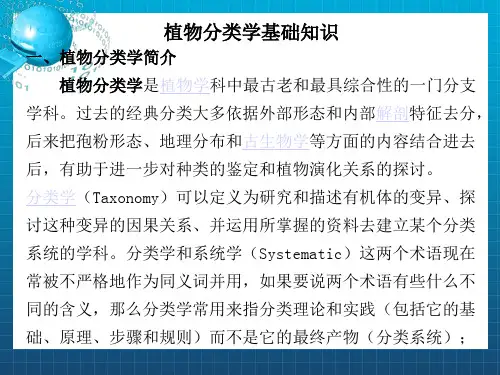 被子植物分类系统简介