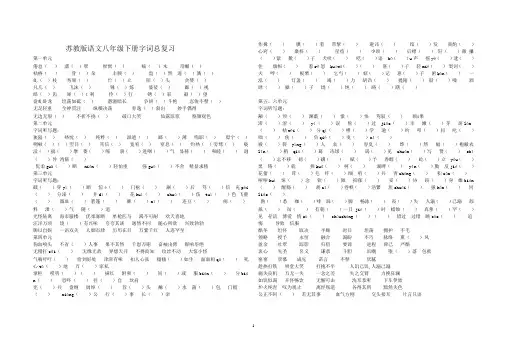 语文八年级下册字词总复习附答案(苏教版)